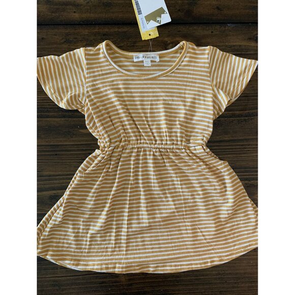 Crown of Hearts Other - Crown of Hearts Skylar Pocket Yellow & White Striped Skater Dress  Sz XXS (2/3)